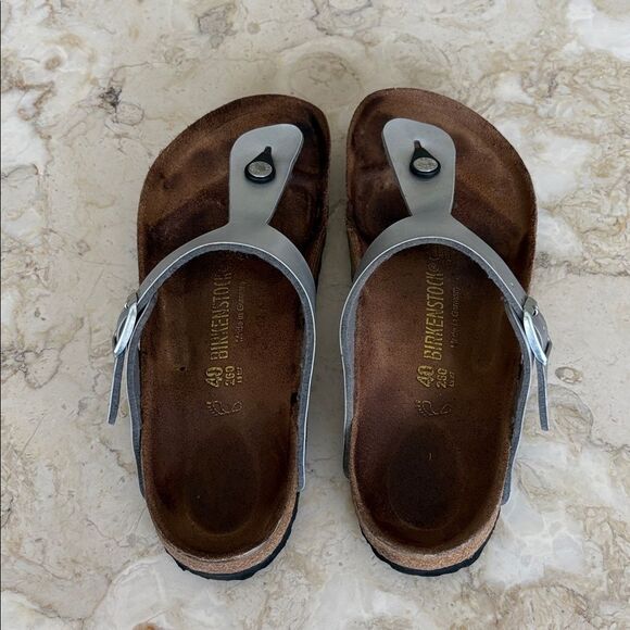 Birkenstock Gizeh Birko-Flor Sandals - Silver - Picture 10 of 14